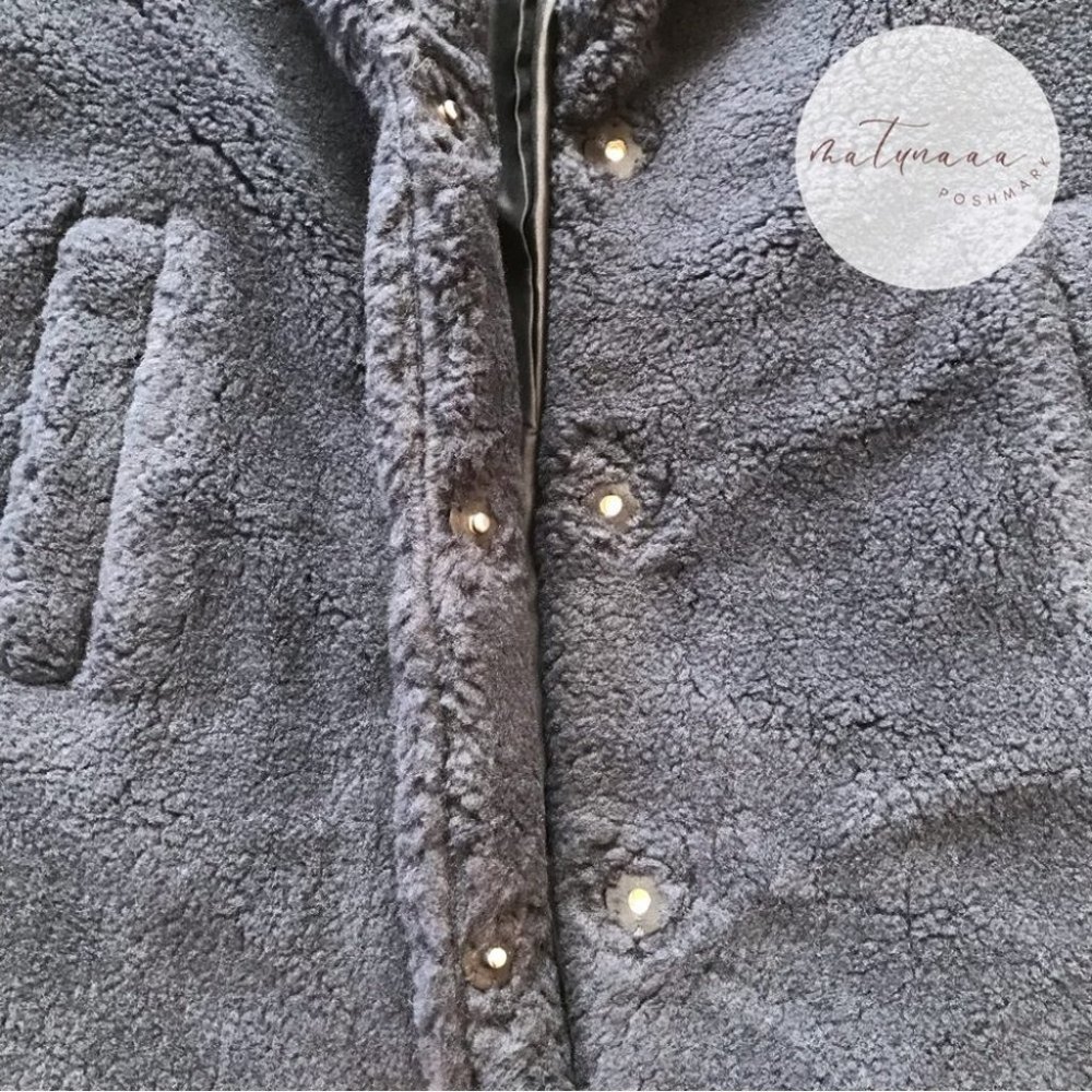 Madewell (Re)sourced Sherpa Teddy Coat in Dark Nightfall - Picture 3 of 5